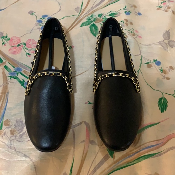 NIB Black Woven Chain Trim Flats - Picture 3 of 6